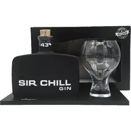 Sir Chill Sir Chill Gin Black Edition with Glass and Display